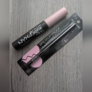 NYX Naughty Noir Black Lipstick + Wet n Wild Breakup Proof Eyeliner Goth Makeup